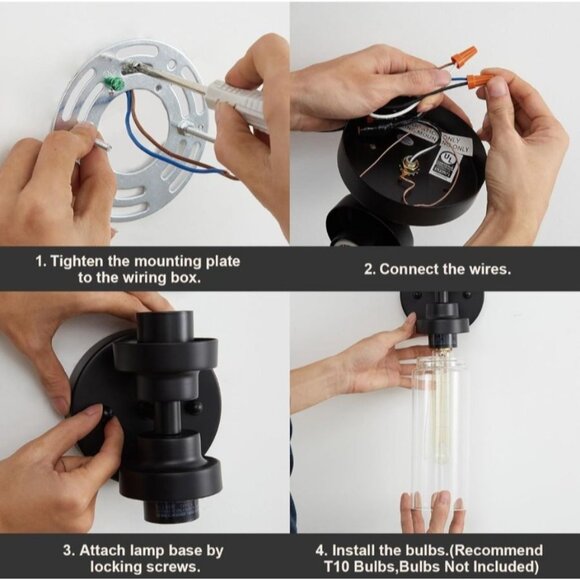 Industrial Vanity Light Fixture 2 Light Nickel - Picture 3 of 5